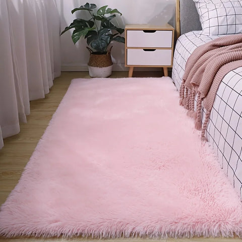 Navak Carpet Exclusive Picks Rosa Bereich Echter Seidenteppich Weicher Flauschiger Plüsch Flauschiger Zottelteppich Bodenteppich Wohnzimmer Innenteppich Mädchen Wohnheim Zimmerdeko