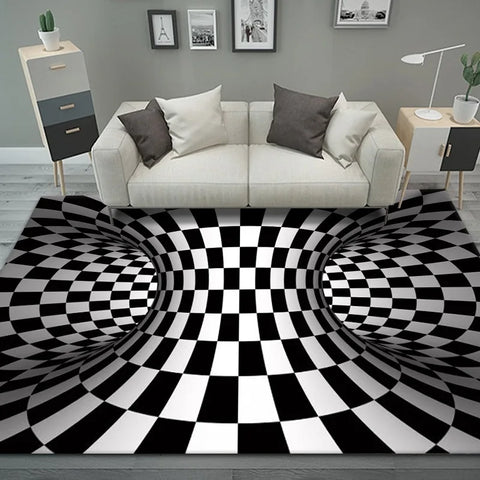 Navak Carpet 3D Vortex Illusion Teppich Eingangstür Bodenmatte Abstrakte geometrische optische Fußmatte Rutschfeste Bodenmatte Wohnzimmer Dekor Teppich