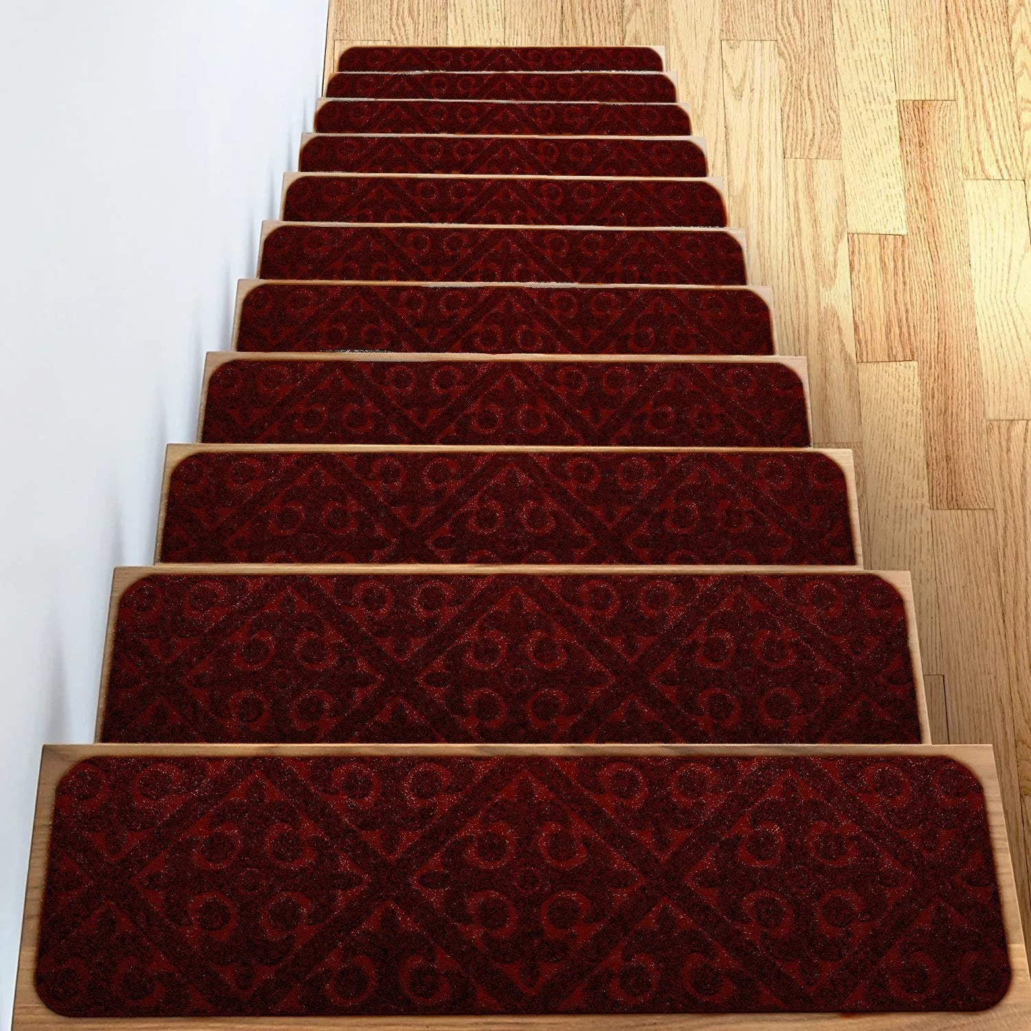 Navak Carpet Non-Slip Staircase Mat Stair Carpet Treads Stair Pads Rug Tread Safety for Kids Elders and Dogs Home Hospistal Indoor Use