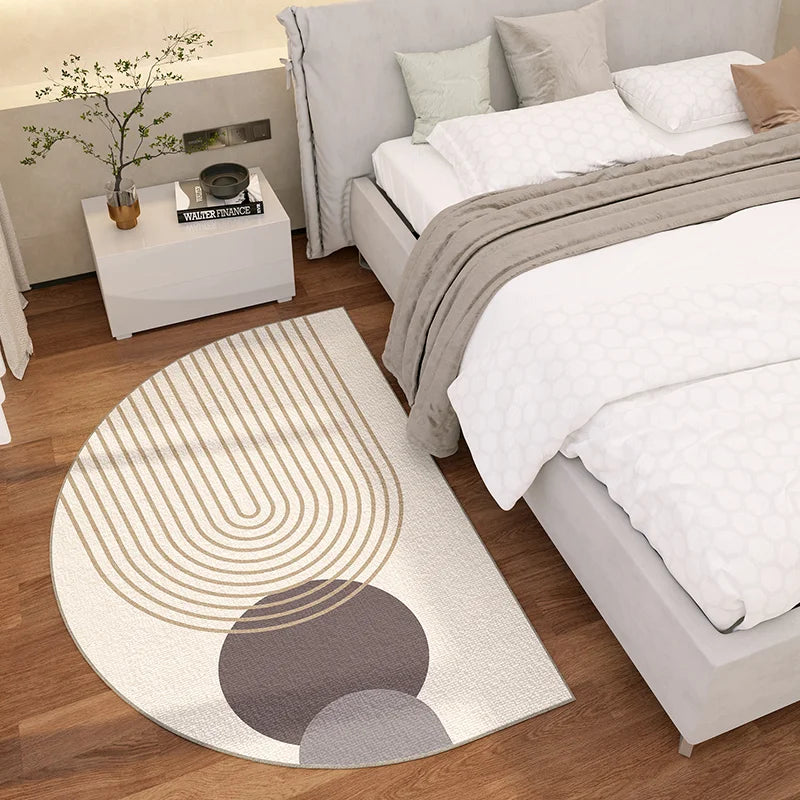 Navak Carpet Exclusive Picks Simple Lines Halbrunder Teppich, langlebig und leicht zu reinigen, für Zuhause, Schlafzimmer, Nachttisch, Fußmatte, Heimdekoration