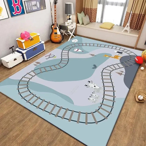 Navak Teppich, Parkplatz, Kinder-Krabbelteppiche für Wohnzimmer, Dekoration, Kinderzimmer, Heimdekoration, Sofa-Teppich, rutschfester Teppich, Bodenmatte