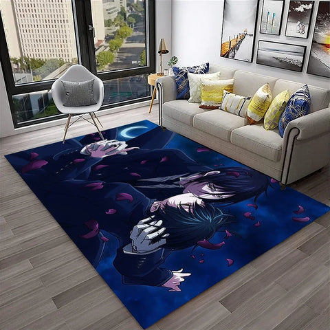 Navak Teppich, 3D-Anime, Black Butler, Cartoon-Teppich für Zuhause, Wohnzimmer, Schlafzimmer, Sofa, Fußmatte, Dekoration, Kinderspielbereich, rutschfeste Bodenmatte