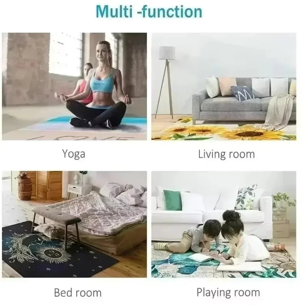 Navak Teppich, eleganter Boho-Teppich mit lila Blumen und Vogel-Print, Heimdekoration, Wohnzimmer-Sofa-Teppich, Schlafzimmer, Nachttisch, weicher Teppich, Küche, Esszimmer, Bodenmatte