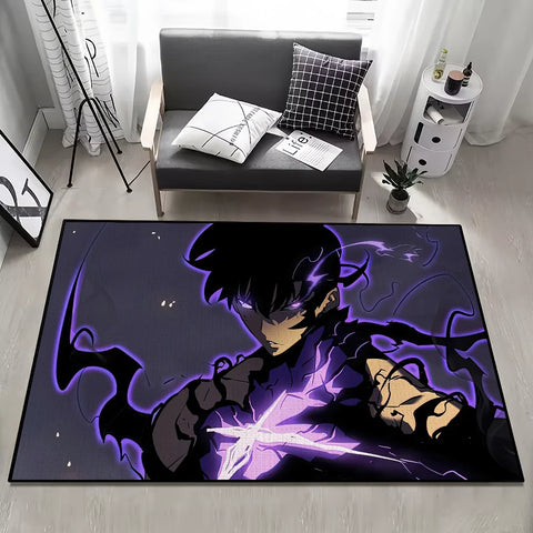 Navak Teppich-Fußmatte für cooles Wohnzimmer, Nachttisch-Dekoration, Bett, Solo-Boden, Bad, Küche, 2 Eingangsteppiche, großer Anime-Nivellierungsteppich