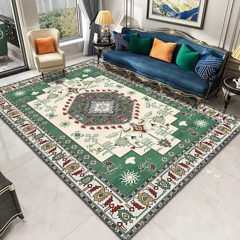 Navak Teppich Persischer Retro-Teppich Wohnzimmer Leichte Luxusdekoration Schlafzimmer Nachttisch Große Teppiche Lobby Couchtisch rutschfeste fusselfreie Matten