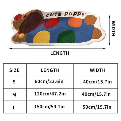 Navak Carpet Retro Carpet Cartoon Dog Shape Floor Mat Dachshund Floor Carpet Anti-slip Living Room Carpet Kitchen Floor Mat Entrance Doormat