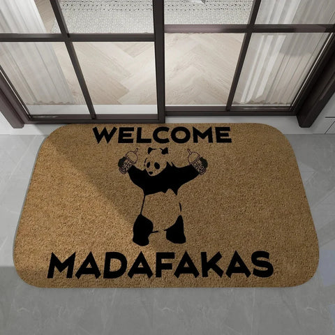 Navak Carpet Daily Picks Disney Dark Cat Welcome Madafakas Bodenmatte, Eingangstürmatte, rechteckig, weiche Badmatte für die Vordertür, für drinnen und draußen