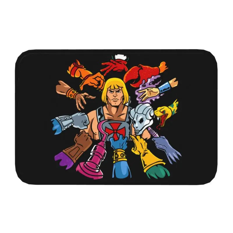 Navak Teppich-Falltür, Masters of the Universe, Fußmatte, rutschfest, für Bad und Küche, He Man, Willkommen, Garagentür, Boden, Eingangsbereich, Teppich