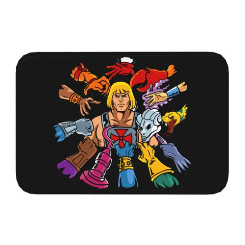 Navak Teppich-Falltür, Masters of the Universe, Fußmatte, rutschfest, für Bad und Küche, He Man, Willkommen, Garagentür, Boden, Eingangsbereich, Teppich