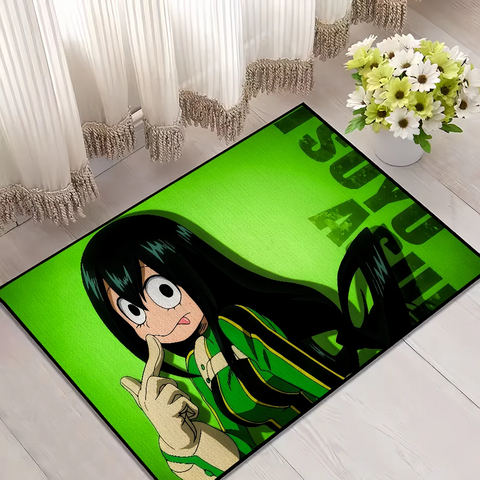 Navak Teppich Anime My h-Hero Academia Tsuyu Asui kleiner Teppich Teppich Wohnkultur Schlafzimmer Hogar Matte Flur Balkon Eingang Fußmatte Dekoration