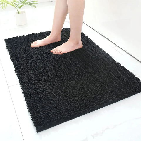 Navak Carpet Olanly Chenille-Badezimmerteppich, extra weich, zottelige Badematte, rutschfeste Badezimmer-Bodenmatte, wasserabsorbierende Plüsch-Mikrofaser-Teppiche für die Dusche