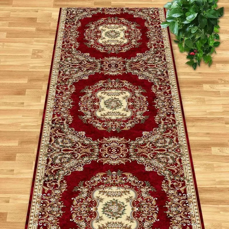 Navak Teppich Persischer Retro-Läufer Teppich Villa Halle Korridor Teppiche Wohnung Durchgang Rutschfester Teppich Hoteltreppe Dekoration Bodenmatte Custom