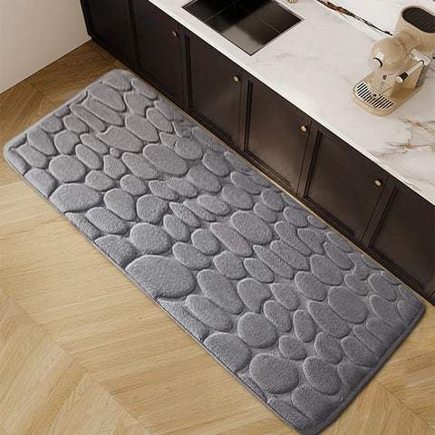 Navak Carpet 1 Stück Schickes Kopfsteinpflaster-Design Küchenmatte Weich Waschbar Rutschfest Saugfähig Wohndekor Dekor Teppich