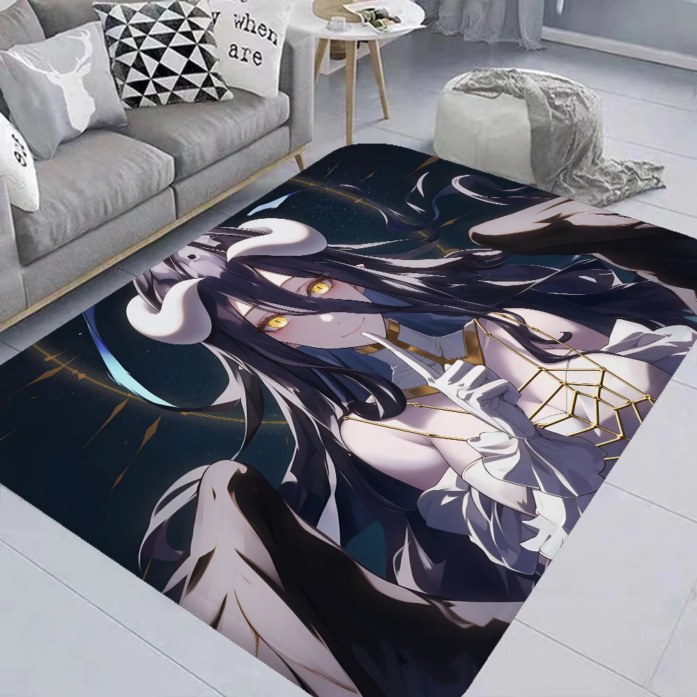 Navak Teppich Gamer Albedo Anime Sexy Girls Bodenmatte Nordischer Stil Home Fußmatte Badezimmer-Toilettenmatten Schlafzimmer Hotel Dekor Matte