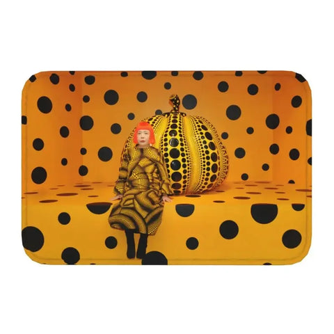 Navak Carpet Custom Yayoi Kusama Abstrakte Malerei Fußmatte Rutschfeste Eingangsbereich Badezimmer Küche Tür Bodenmatte Garage Teppich Fußpolster