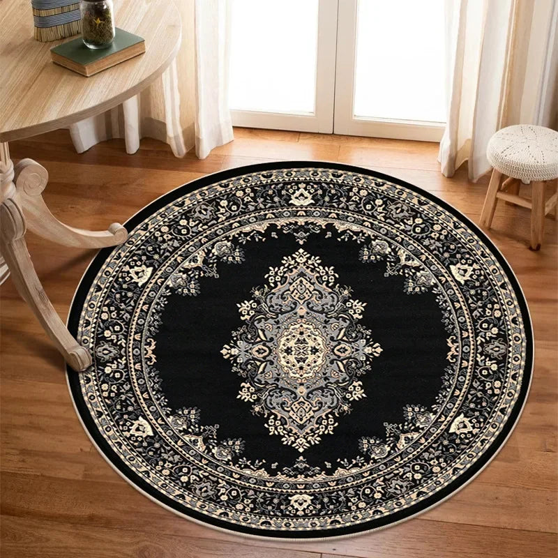 Navak Carpet Vikama Crystal round boho living room carpet ethnic style full cover bedroom study floor mat home rocking chair non-slip carpet