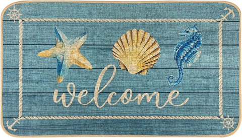 Navak Carpet SHIYUE Fußmatte für Boote, Willkommen an Bord, Matten, nautischer Küstenteppich für den Außenbereich, Heimboote, Eingangsseil, vorne, innen, außen, Eingang