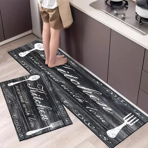 Navak Carpet Exclusive Picks Küchengeschirr-Themen-Bodenmatte Kristall-Samt-Teppich Rutschfeste und schmutzabweisende Komfortmatte Waschbarer Teppich