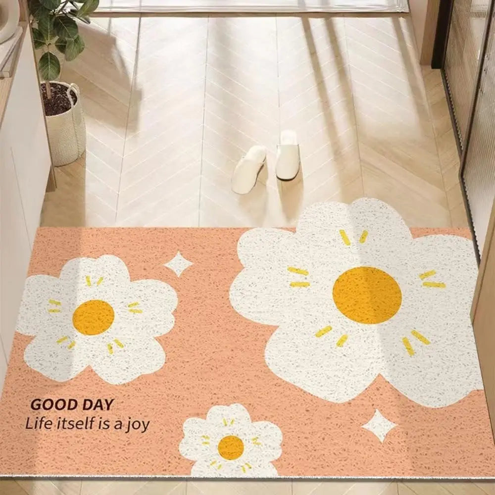 Navak Carpet Fußmatte mit süßem Blumenmuster, für drinnen und draußen, Willkommensmatten, rutschfeste Fußmatte für die Eingangstür