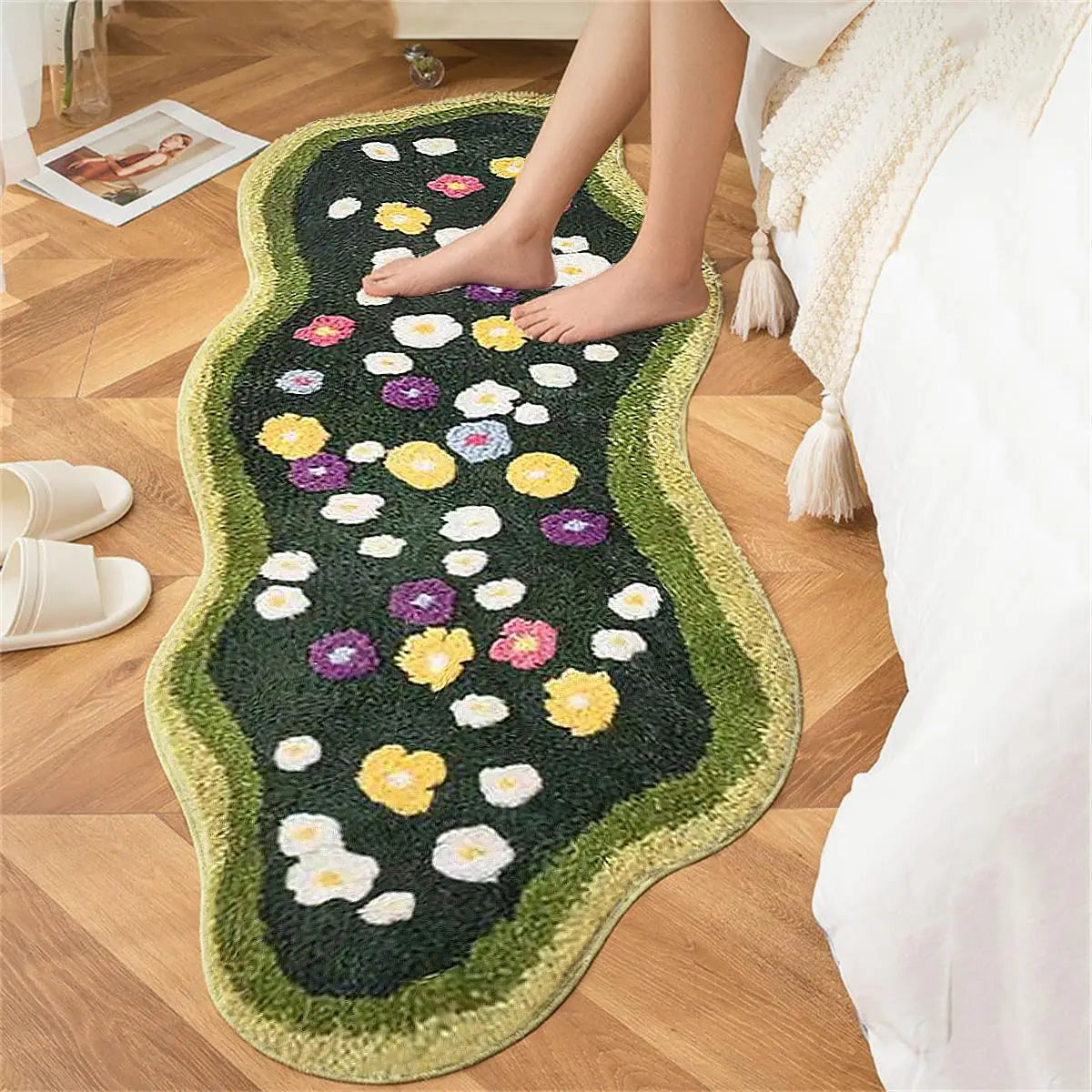 Navak Teppich, nordischer Stil, Schlafzimmer-Dekor, Teppich, Zuhause, flauschiger, weicher Teppich, unregelmäßige Formen, Teppiche für Wohnzimmer, dicke Plüsch-Bodenmatte am Bett
