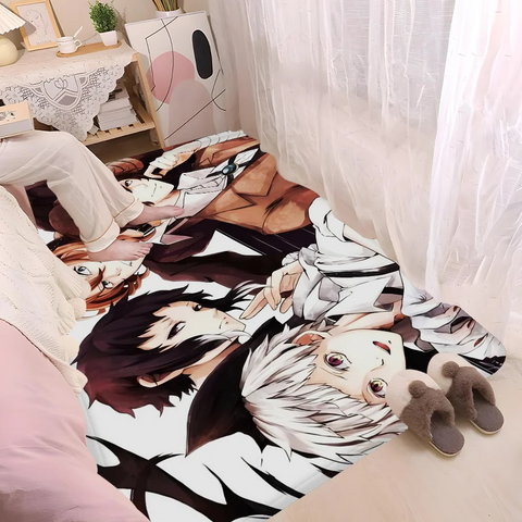 Navak Carpet Bungo Stray Dogs Zimmermatten Retro Multiple Choice Wohnzimmer Küchenteppich Rutschfester Willkommensteppich