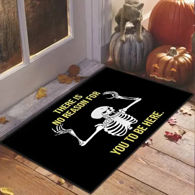 Navak Carpet Scandinavian Gothic Skeleton Floor Mat Entrance Outdoor Rug Absorbent Dirty Resistant Carpet Doormat Machine Washable Bedroom