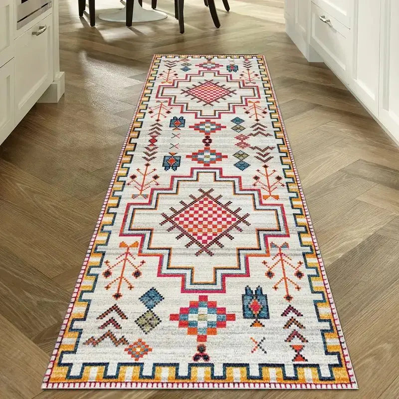 Navak Carpet Exclusive Picks Böhmischer Flurteppich, geometrisches Muster, Kristall-Samt-Bodenmatte, Eingang, Küche, Treppe, langer Teppich, Heimdekoration