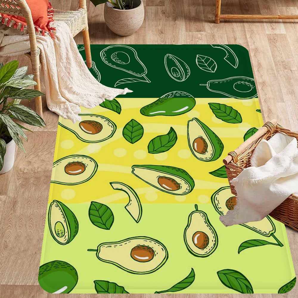 Navak Carpet Avocado Room Mats Retro Multiple Choice Living Room Kitchen Rug Non-Slip Welcome Rug