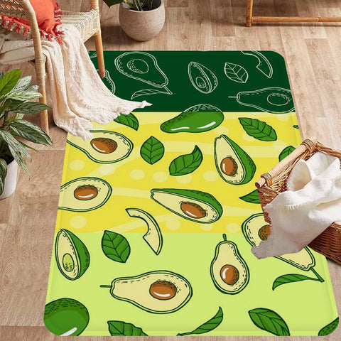 Navak Carpet Avocado Room Mats Retro Multiple Choice Living Room Kitchen Rug Non-Slip Welcome Rug
