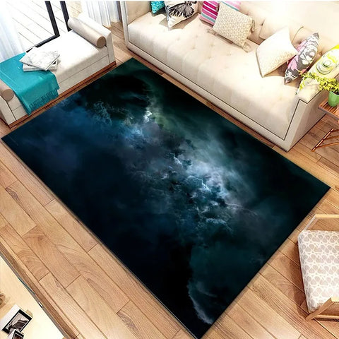 Navak Teppich 3D Galaxy Space Star Teppich Home Schlafzimmer Wohnzimmer Dekorative Bodenmatte Badezimmer Zimmer Rutschfester Teppich Fußmatte