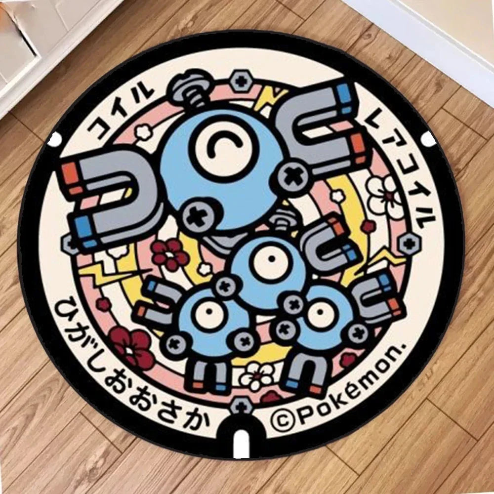 Navak Carpet NEU Tägliche Auswahl Kawaii Pokemon Teppich für Wohnzimmer Dekor Lounge Balkon Sofa Matte Schlafzimmer Weicher Teppich Drehstuhl Matte Kinder Geschenk