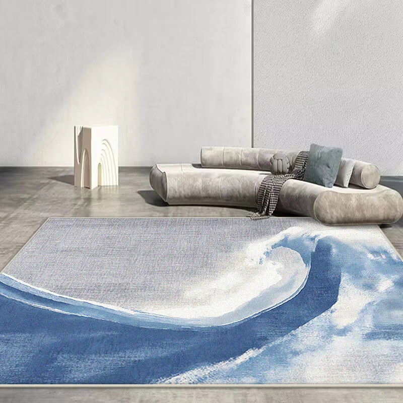 Navak Teppich Nordischer abstrakter Teppich Wohnzimmer Rendering Dekoration Sofa Blau Großflächige Teppiche Outdoor Aktive Rutschfeste Matte Anpassbar