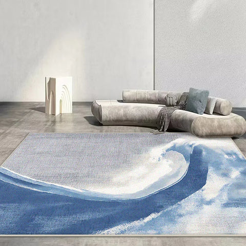 Navak Teppich Nordischer abstrakter Teppich Wohnzimmer Rendering Dekoration Sofa Blau Großflächige Teppiche Outdoor Aktive Rutschfeste Matte Anpassbar