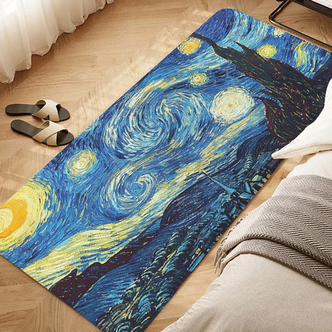 Navak Teppich Schlafzimmerteppich D-Van D-Gogh Kunstteppich für Küche Wohnzimmer Bad Flur Fußmatte Rutschfeste individuelle Fußmatte Eingangstür