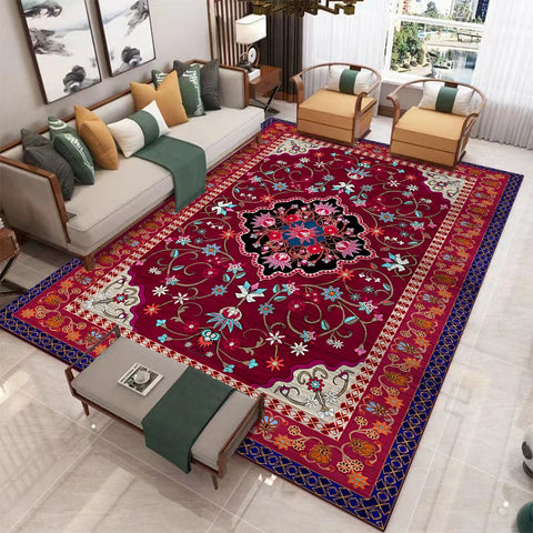 Navak Teppich Retro Nordisches Boho-Muster Teppich Wohnzimmerdekor Sofa Teppich Schlafzimmer Nachttisch Weicher Teppich Küche Esstisch Bodenmatte Fußmatte