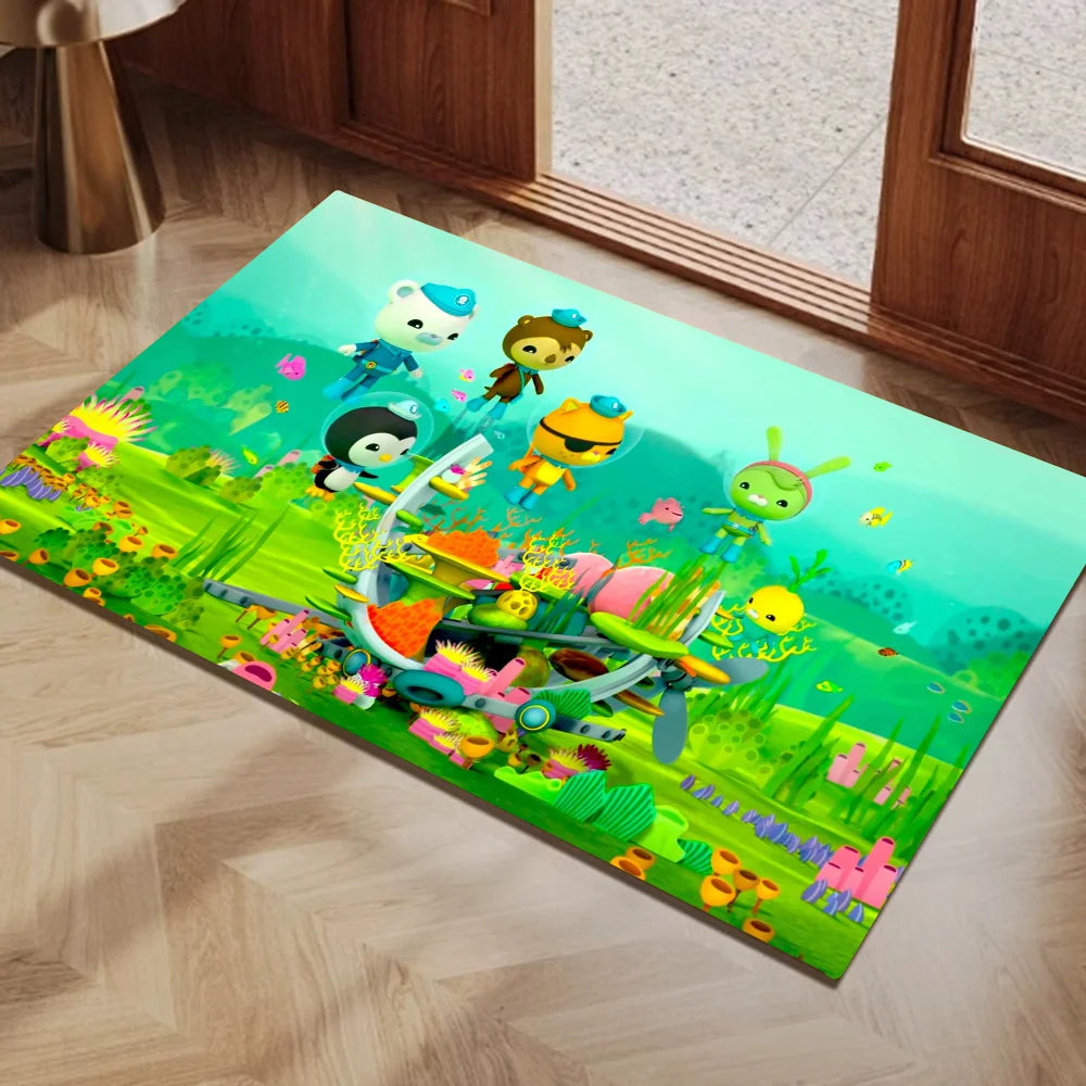 Navak Carpet The Octonauts Cartoon-Fußmatte, waschbar, rutschfest, für Wohnzimmer, Sofa, Stühle, Bereichsmatte, Küche, WC-Teppich
