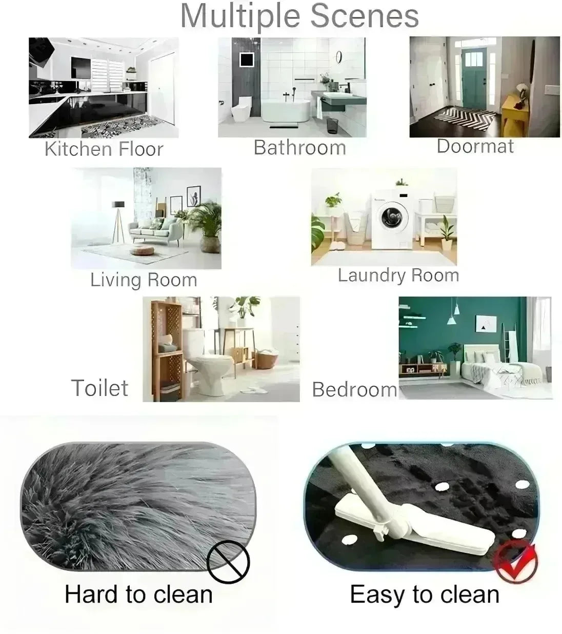 Navak Carpet 1PC Küchenteppich mit Charaktermuster, rutschfeste Fußmatten für Zuhause, Pop-Design, Badezimmerteppiche, Badematte, Teppich für Waschbecken, Wäschedekor