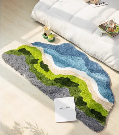 Navak Teppich, nordischer Stil, Schlafzimmer-Dekor, Teppich, Zuhause, flauschiger, weicher Teppich, unregelmäßige Formen, Teppiche für Wohnzimmer, dicke Plüsch-Bodenmatte am Bett