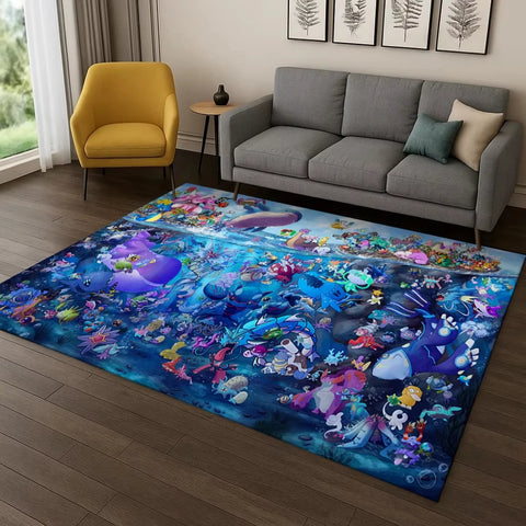 Navak Carpet Daily Picks Pokemon Abenteuerteppich, verspielter Spiel-Thementeppich, Männerhöhle, Spielzimmer, Schlafzimmer, Nachttisch, Wohnzimmer, Sofa, weiche Bodenmatte, Design