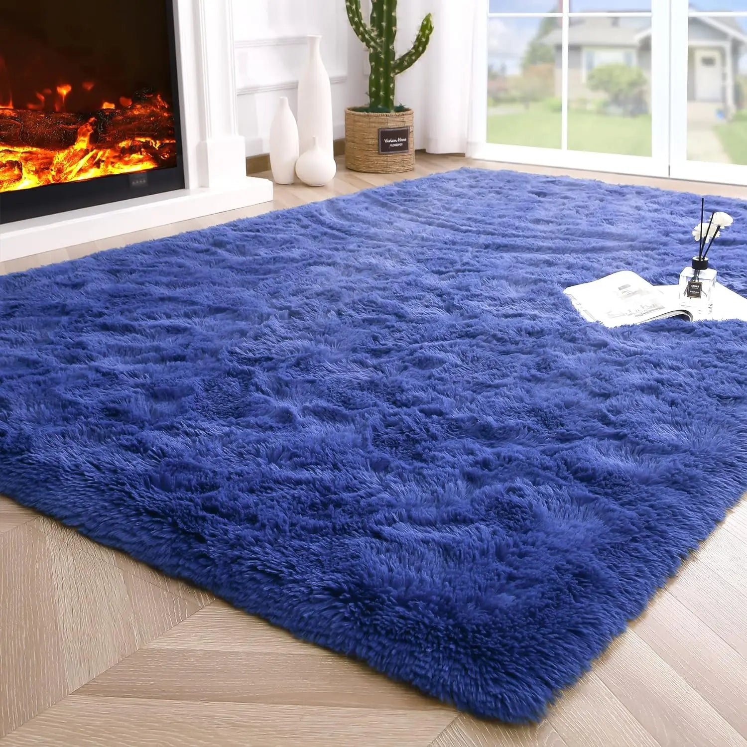 Navak Teppich, flauschige Teppiche für Schlafzimmer, flauschige Teppiche für Wohnzimmer, weicher Kinderteppich, rutschfeste Teppiche für Hartholzböden, Raumdekoration