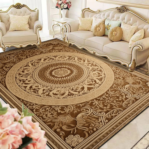 Navak Carpet European Style Carpet Living Room Soft Luxury Rug Bedroom Cloakroom Lounge Decoration Rug Large Size Washable Non-slip Floor Mat