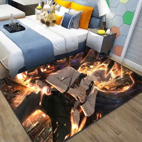 Navak Carpet Exclusive Picks Japanischer Anime-Schlingenteppich – maschinenwaschbarer Nachttischteppich für Airbnb, Hotel, gemütliche Wohndekoration