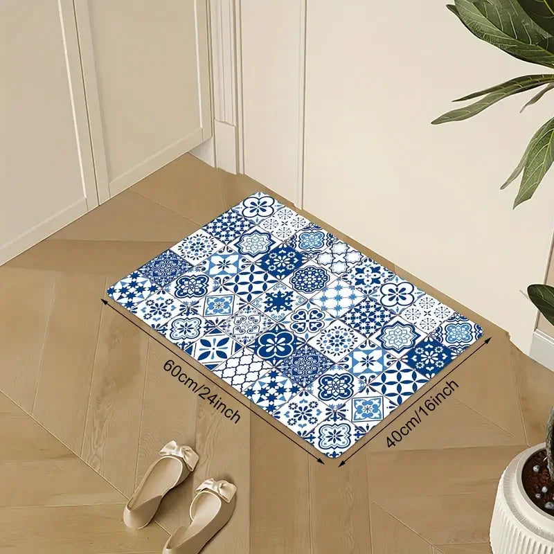Navak Teppich, modern, blau, Keramikfliesen, Küchenbodenmatte, Dekor, Küche, Flur, Balkon, Teppich, Waschküche, Matte, Badezimmer, rutschfeste Fußmatte, Dekor