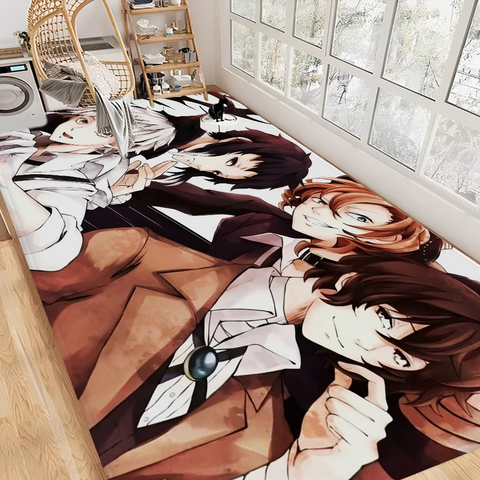 Navak Carpet Bungo Stray Dogs Zimmermatten Retro Multiple Choice Wohnzimmer Küchenteppich Rutschfester Willkommensteppich