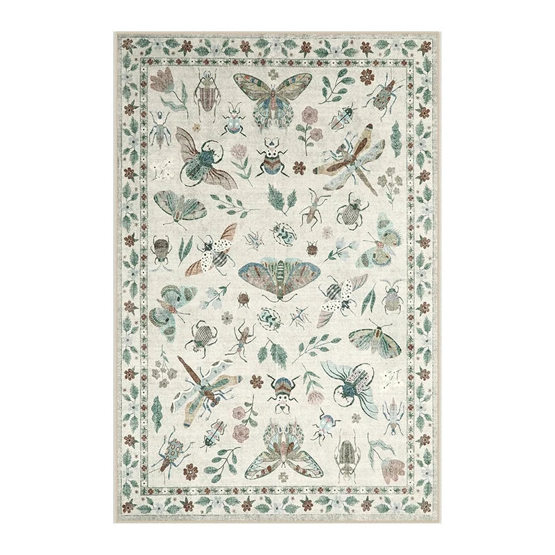 Navak Carpet Rug for Living Room Carpet Large Size Bedroom Bedside Floor Mat Green Insect Carpets Tropical Rainforest Home Decoration Rugs