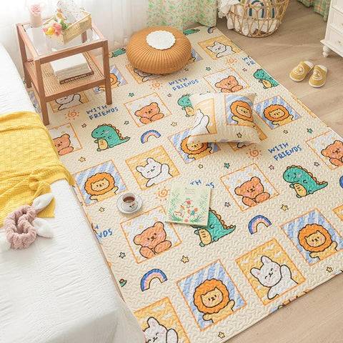 Navak Teppich-Fußmatten Dicke Baumwollkissen Baby-Krabbelteppiche Kinderzimmer Schlafzimmer Nickerchenmatte Kinderspielteppich Wohnzimmer Kindersitzunterlage