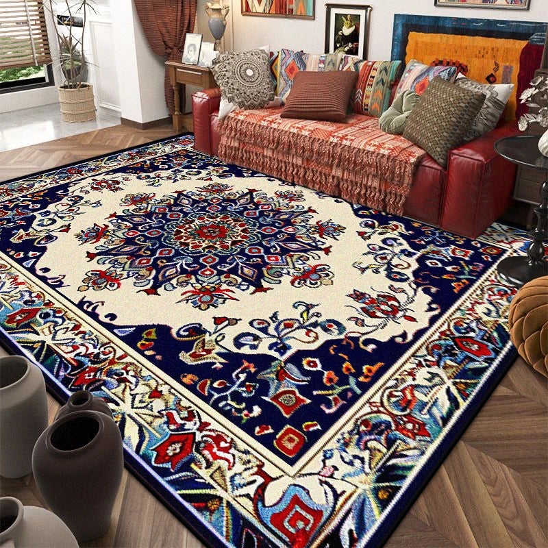 Navak Carpet Retro American Style Persia Carpet Living Room Decoration Coffee Table Area Floor Mat Non-slip Bedroom Cloakroom Washable Rugs