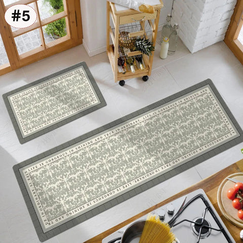 Navak Carpet Exclusive Picks American Light Luxury Wasserabsorbierende, rutschfeste, schmutzabweisende Fußmatte, Vintage-Kristallsamt-Küchentürteppich