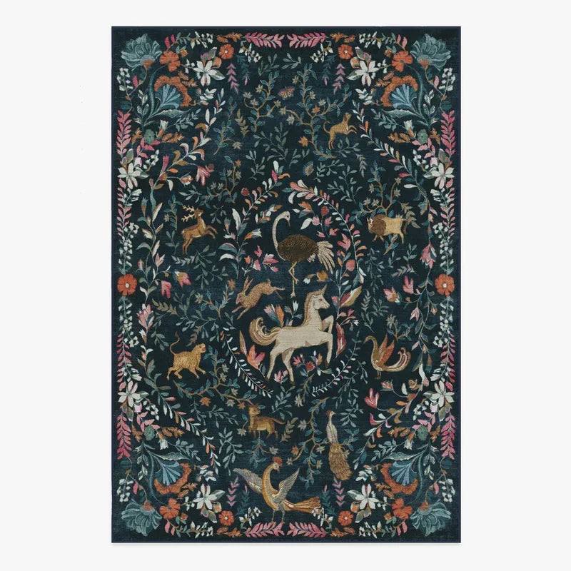 Navak Teppich Wohnzimmer Teppich Große Größe Schlafzimmer Nachttisch Bodenmatte Maschinenwaschbare Teppiche Frühlingsblumen Pflanze Retro Home Decoration Teppich