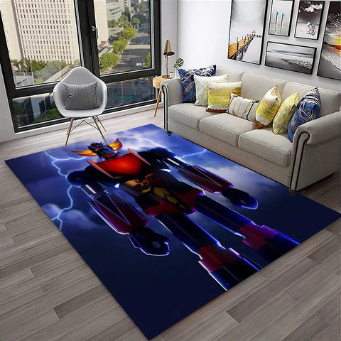 Navak Teppich, 3D-Cartoon-UFO-Roboter Grendizer, Anime-Teppich für Zuhause, Wohnzimmer, Schlafzimmer, Sofa, Fußmatte, Dekor, Kinderbereich, rutschfeste Bodenmatte